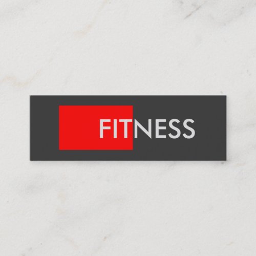 Slim Red Gray Fitness Trainer Business Card