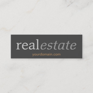 Slim Skinny Gray Real Estate Agent Business Card