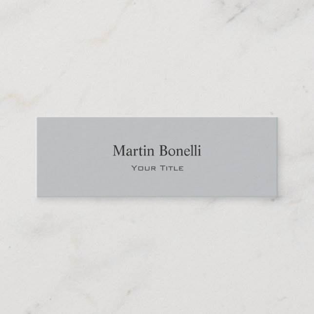 Slim Skinny Grey Double Sided Trendy Business Card (Front)