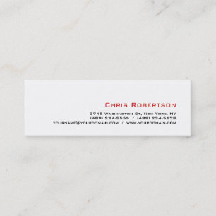 Slim Skinny Mini Size Gray White Red Business Card