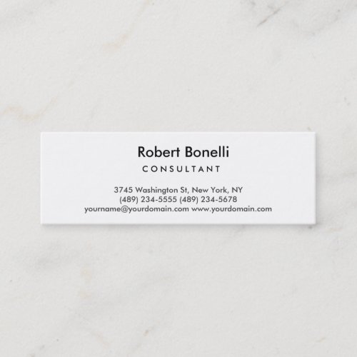 Slim Skinny Plain Modern Consultant Business Card