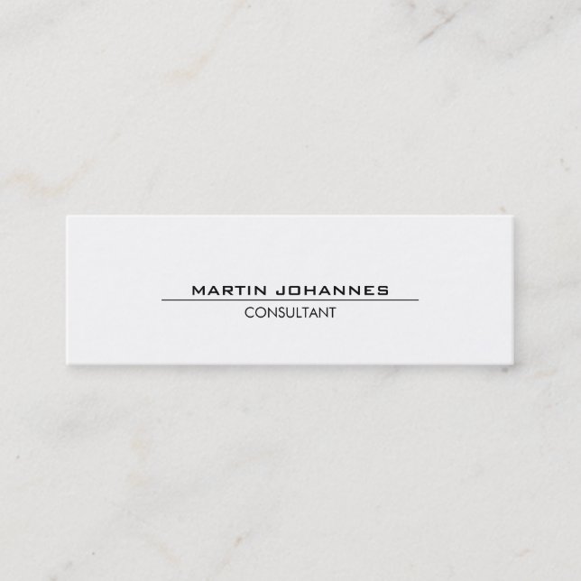 Slim Skinny Plain Style Black White Business Card (Front)