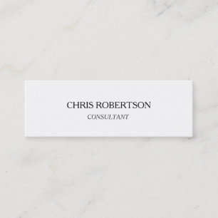 Slim Skinny White Two Sided Business Card