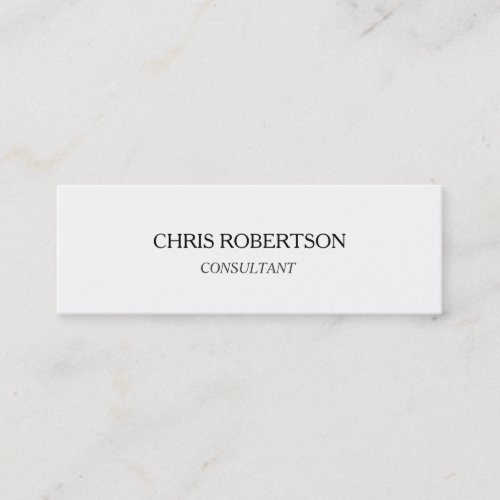 Slim Skinny White Two Sided Business Card