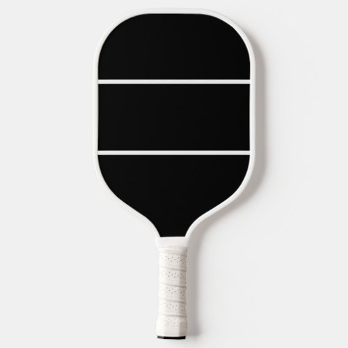 Slim Sporty White Stripes Cool Black Background Pickleball Paddle