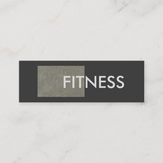 Slim Stone Gray Fitness Trainer Mini Business Card (Front)