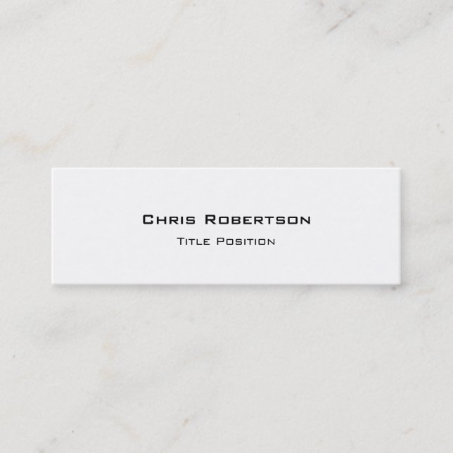 Slim Trendy Black White Charming Business Card (Front)
