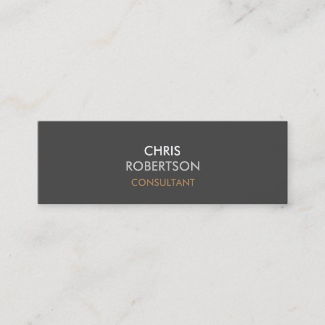 Slim Trendy Grey Attractive Business Card (Front)