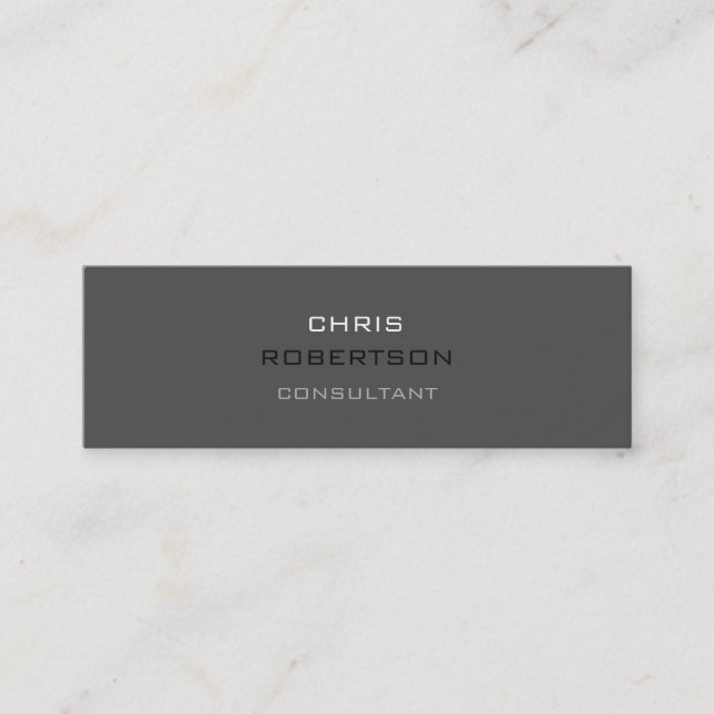 Slim Trendy Grey Attractive Business Card (Front)