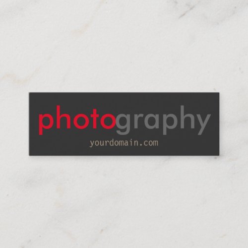 Slim Unique Grey Red Photographer Mini Business Card