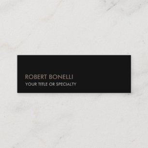 Slim Unique Modern Black Stylish Mini Business Card