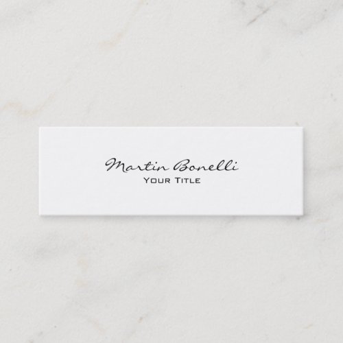 Slim Unique Modern White Trendy Business Card