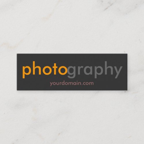 Slim Unique Orange Grey Photographer Mini Business Card