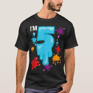Slime 5th Birthday Party 5 Year Old Bday Party Kid T-Shirt
