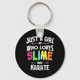 Slime And Karate Graphic For Girls Women Keychain