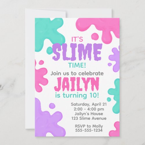 Slime Birthday Invitation