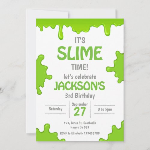 Slime Birthday Invitation