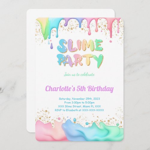 Slime Birthday Party Invitation