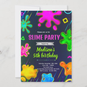 Slime Birthday party Invitation