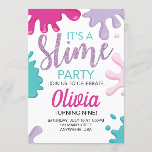 Aucune description de photo disponible.  Slime birthday, Glow birthday  party, Slime party