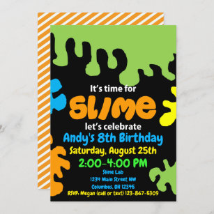 Slime Party Printable Set Boy or Girl Unisex Party Invitation,decor and  More-instantly Download Edit and Print at Home With Adobe Reader 