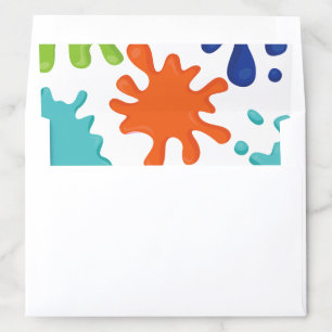 Slime birthday party invite envelope liner