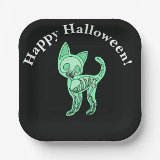 Slime Cat Halloween Happy Halloween Paper Plates