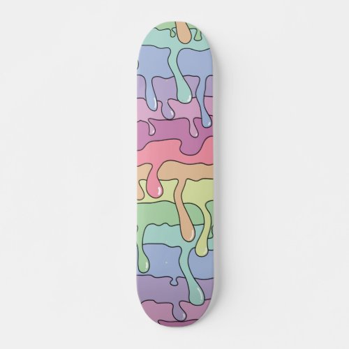 Slime Dripping Melting Rainbow Skateboard