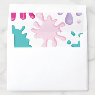 Slime girl birthday party invite envelope liner