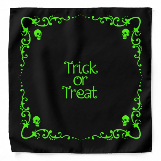 Slime Green Trick or Treat  Bandana (Front)