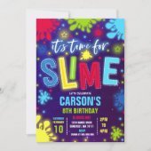 Slime Invitation Glow Slime Party Neon Slime Party (Front)