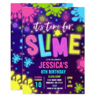 Slime Invitation Glow Slime Party Neon Slime Party