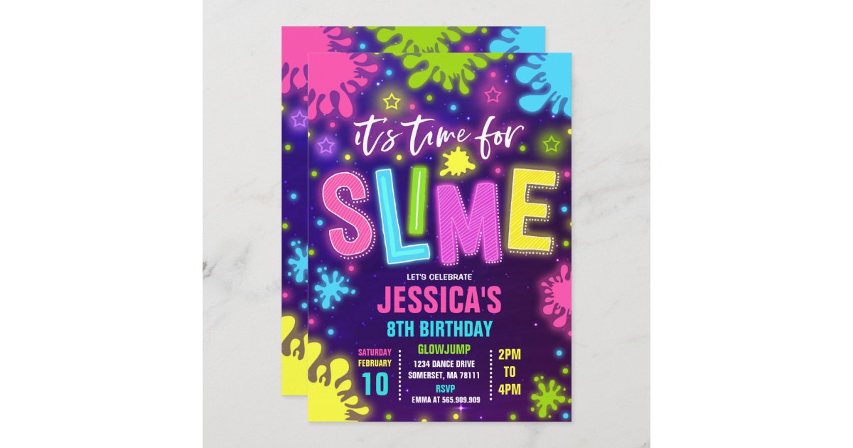 Slime Birthday Party Printables, Invitations & Decorations