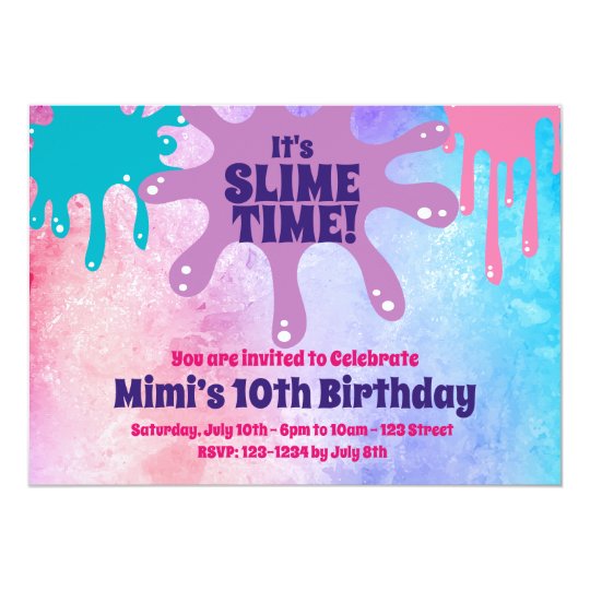 Slime Party Invitations 9