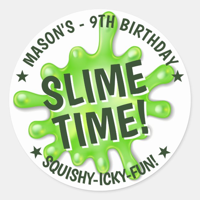 Slime Party Classic Round Sticker (Front)
