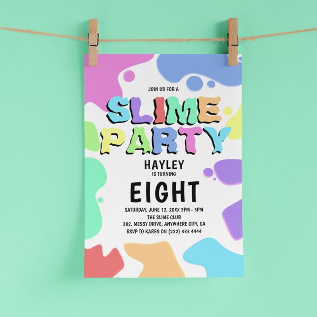 SLIME PARTY Kids Birthday Party Invitation (Creator Uploaded)