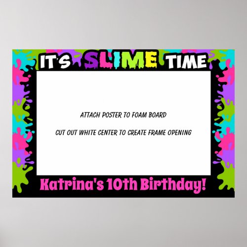 Slime photo booth frame poster photo prop