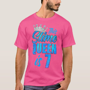 Slime Queen 7th Birthday Party 7 Years Old Girl Bl T-Shirt