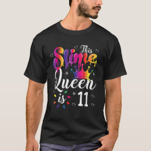 slime queen crown Birthday 11th gift for girls 11 T-Shirt