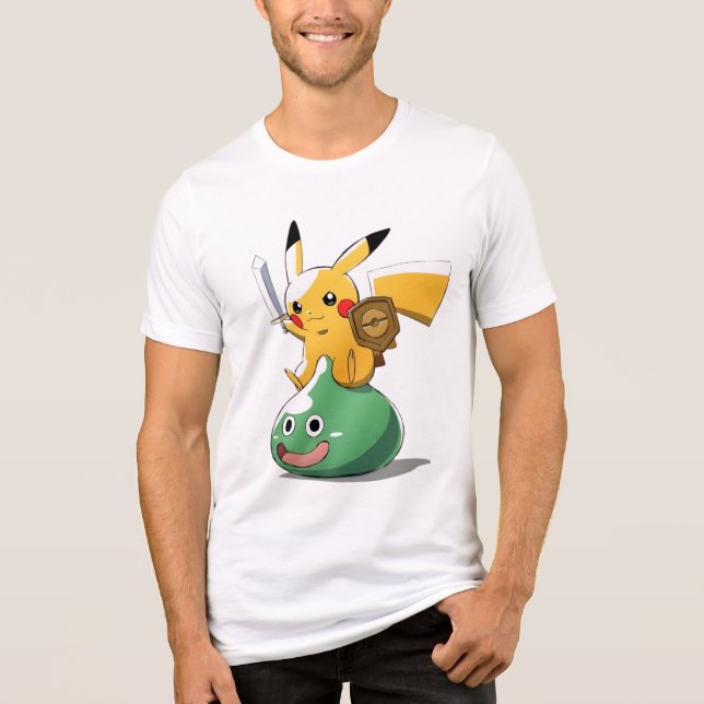Slime Rider Pikachu (pokemon) Tri-Blend Shirt (Front)
