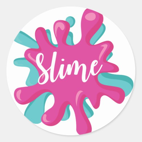 Slime Sticker pink and turquoise slime party