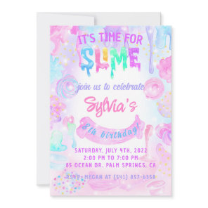 Slime Watercolor Invitation