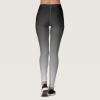 Slimming Black and White Gradient Horizon Leggings