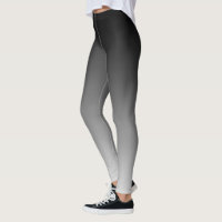 Slimming Black and White Gradient Horizon Leggings