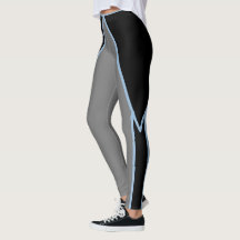 Slimming Black Gray and Blue Leggings