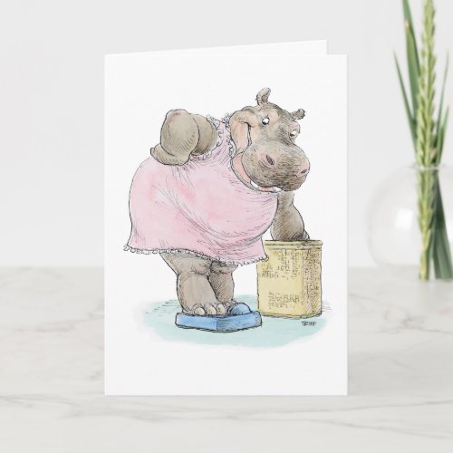 Slimming Down Hippo Card