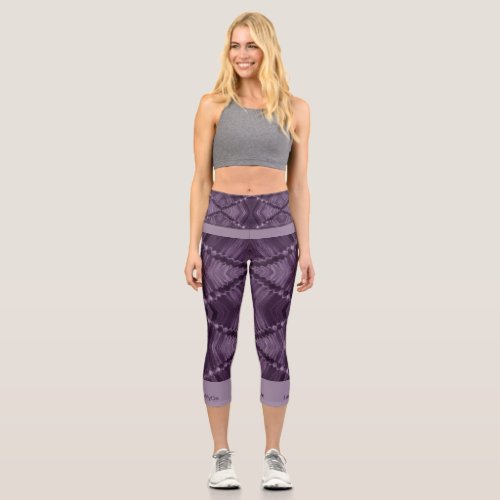 Slimming Effect Purple Diamond LavishlyOn  Capri Leggings