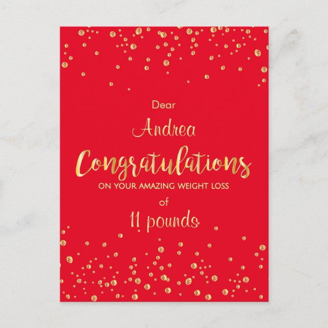 Slimming Success Weight Loss Award Certificate Postcard (Front)