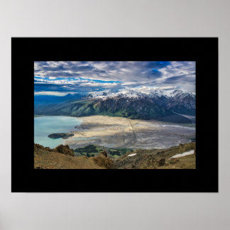 Slims River and Mountain View Poster