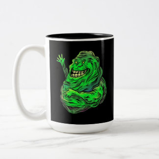 Slimy Green Ghost! Two-Tone Coffee Mug